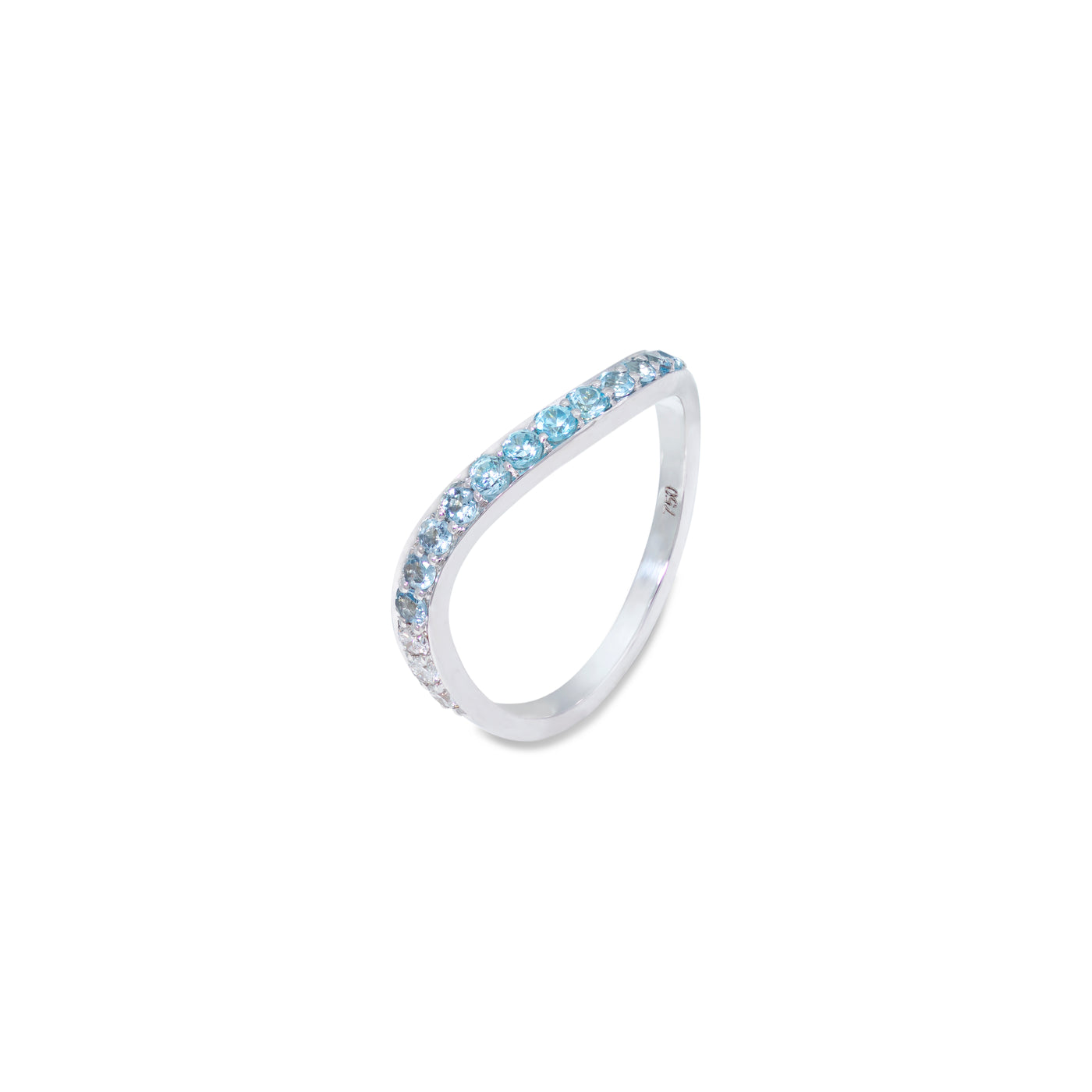 Oh Ya Mal Stackable Wave Ring In Aqua Blue