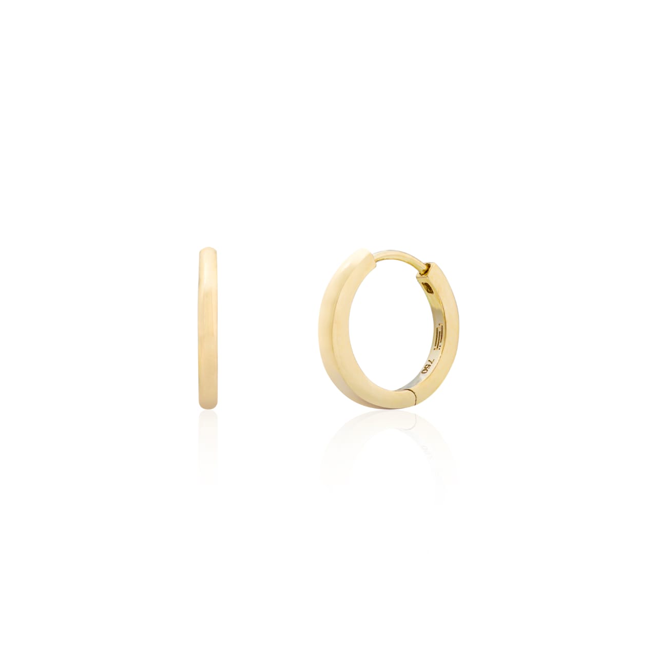 Hoops Earrings Plain Gold